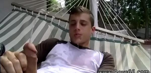  Cumming pissing briefs gay xxx Chris shoots all over the steps and